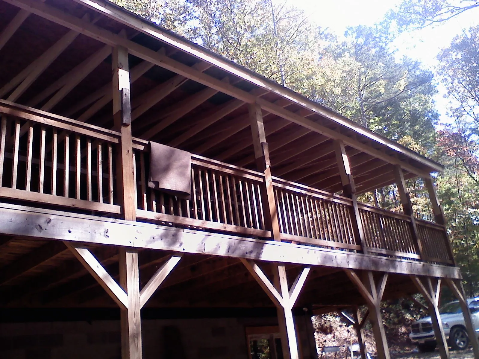Timber framing under a new elevated porch and deck — Roof Leak Repair in Murfreesboro by Roofing Brothers